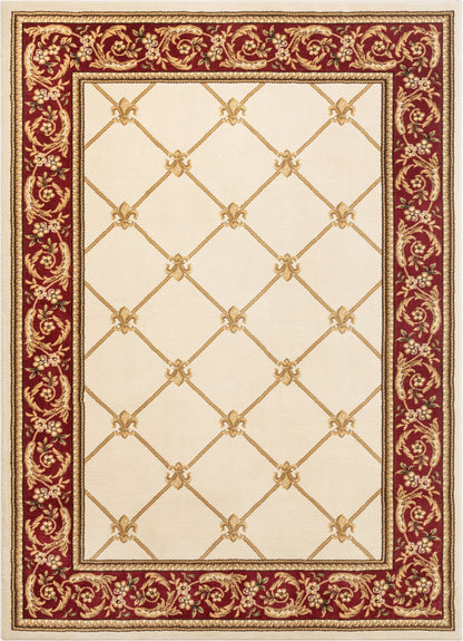 Fleur De Lis Ivory Formal Rug