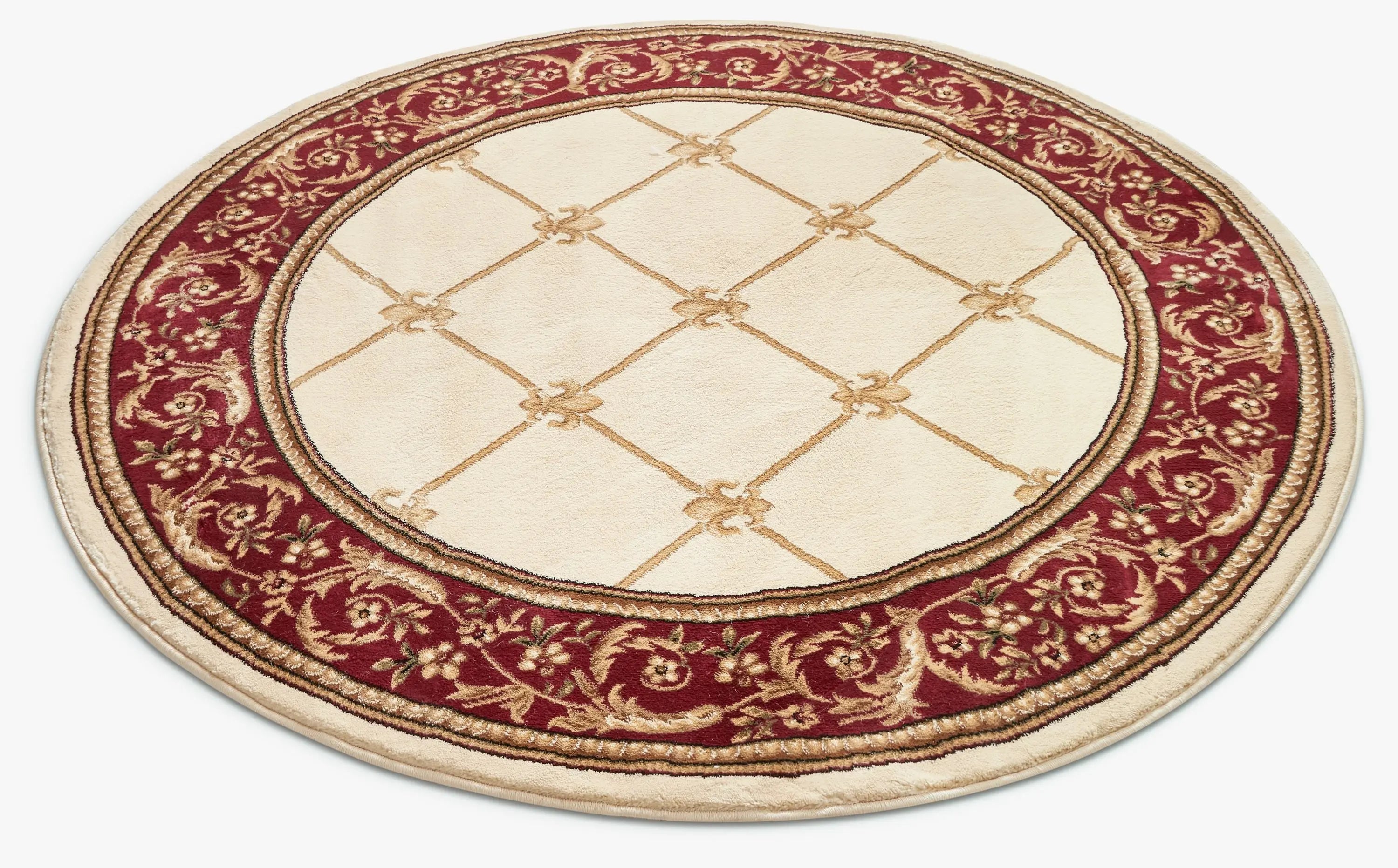 Fleur De Lis Ivory Formal Rug Well Woven