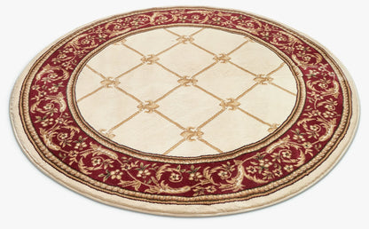 Fleur De Lis Ivory Formal Rug Well Woven
