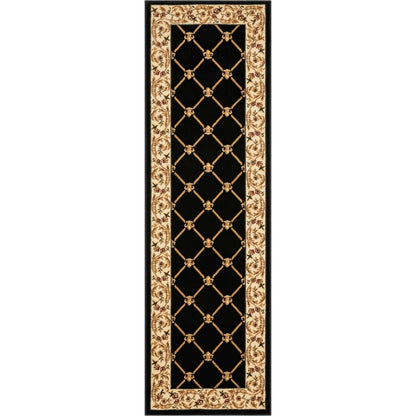 Fleur De Lis Black Formal Rug