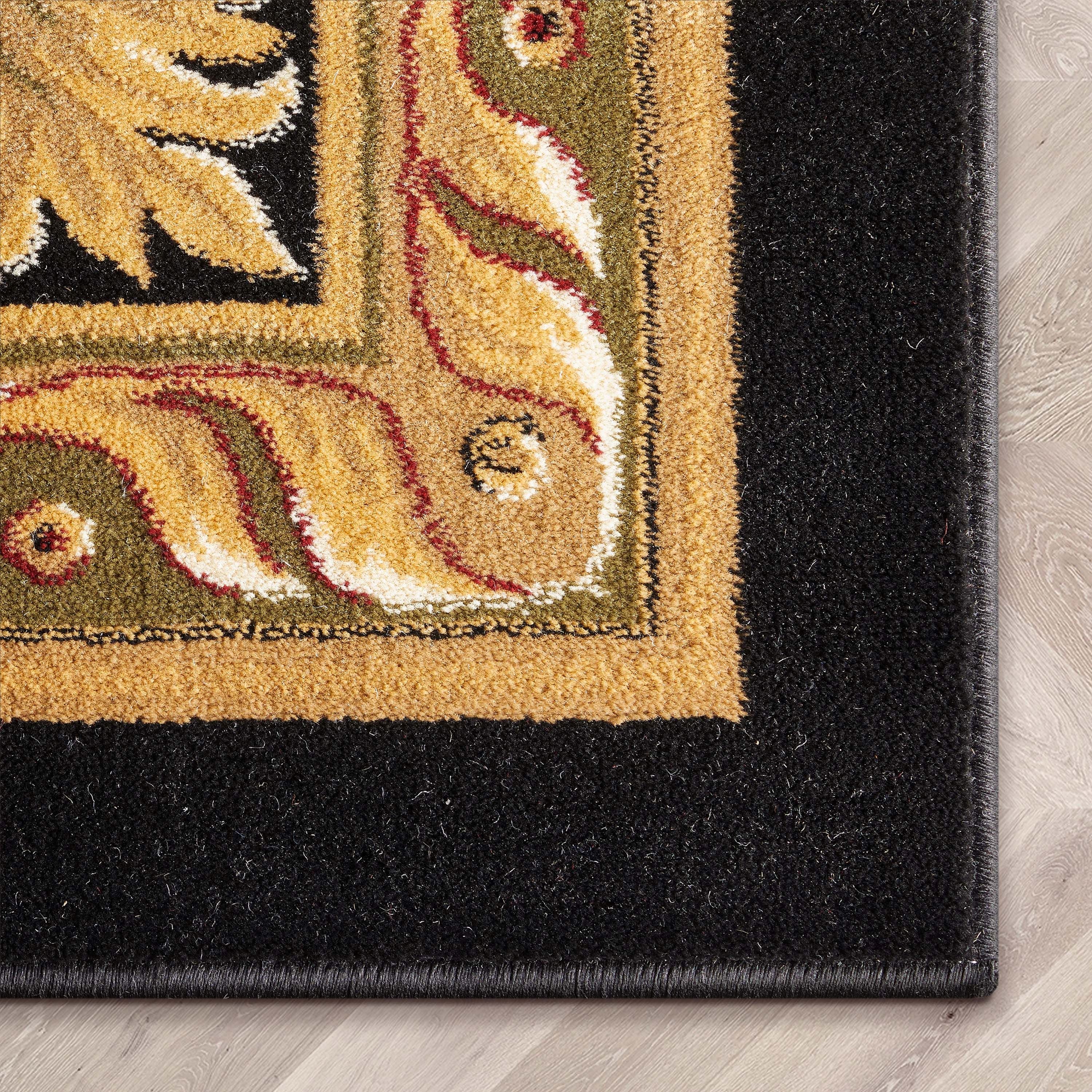 Le Petit Palais Black Traditional Rug