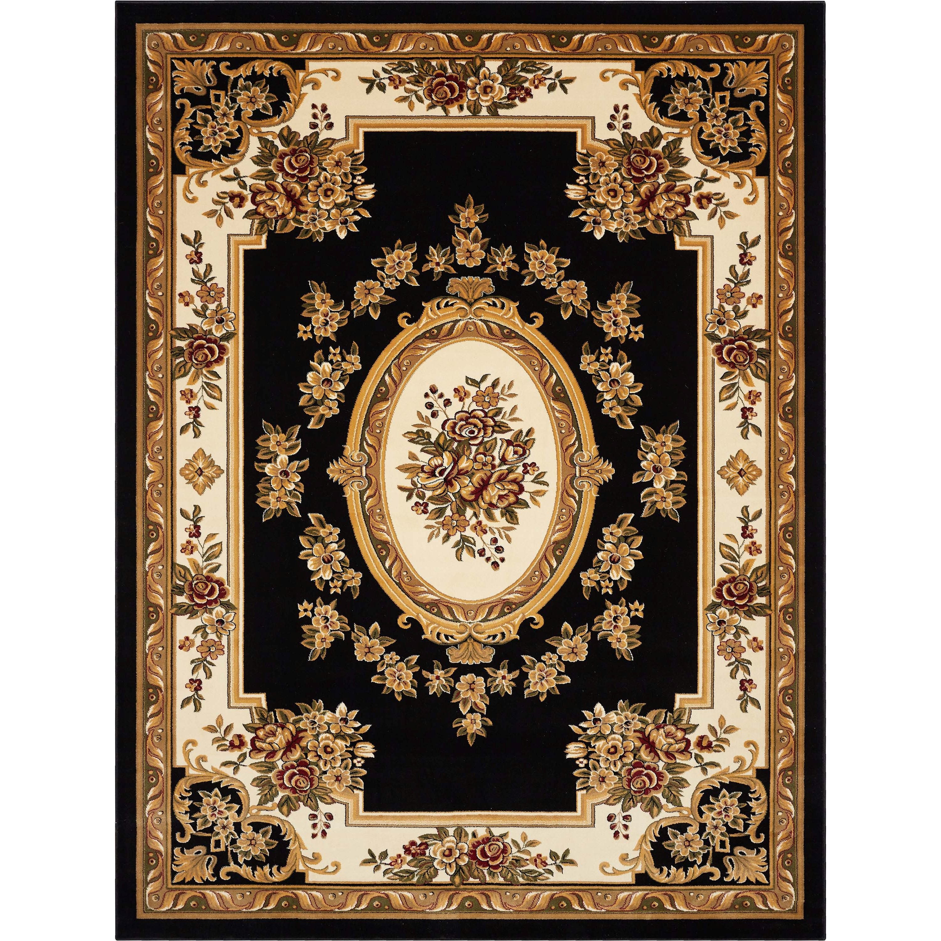 Le Petit Palais Black Traditional Rug