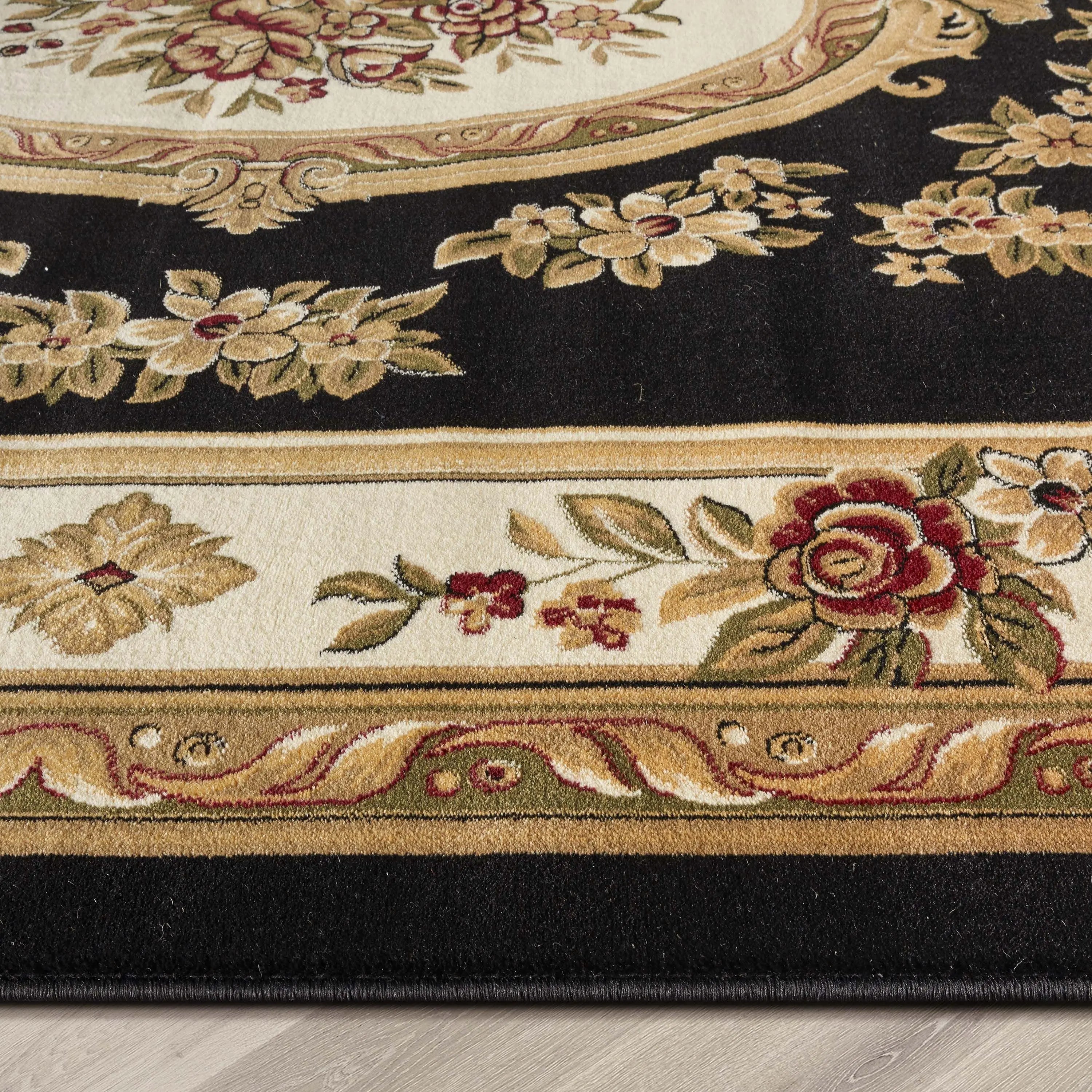 Le Petit Palais Black Traditional Rug