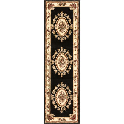 Le Petit Palais Black Traditional Rug