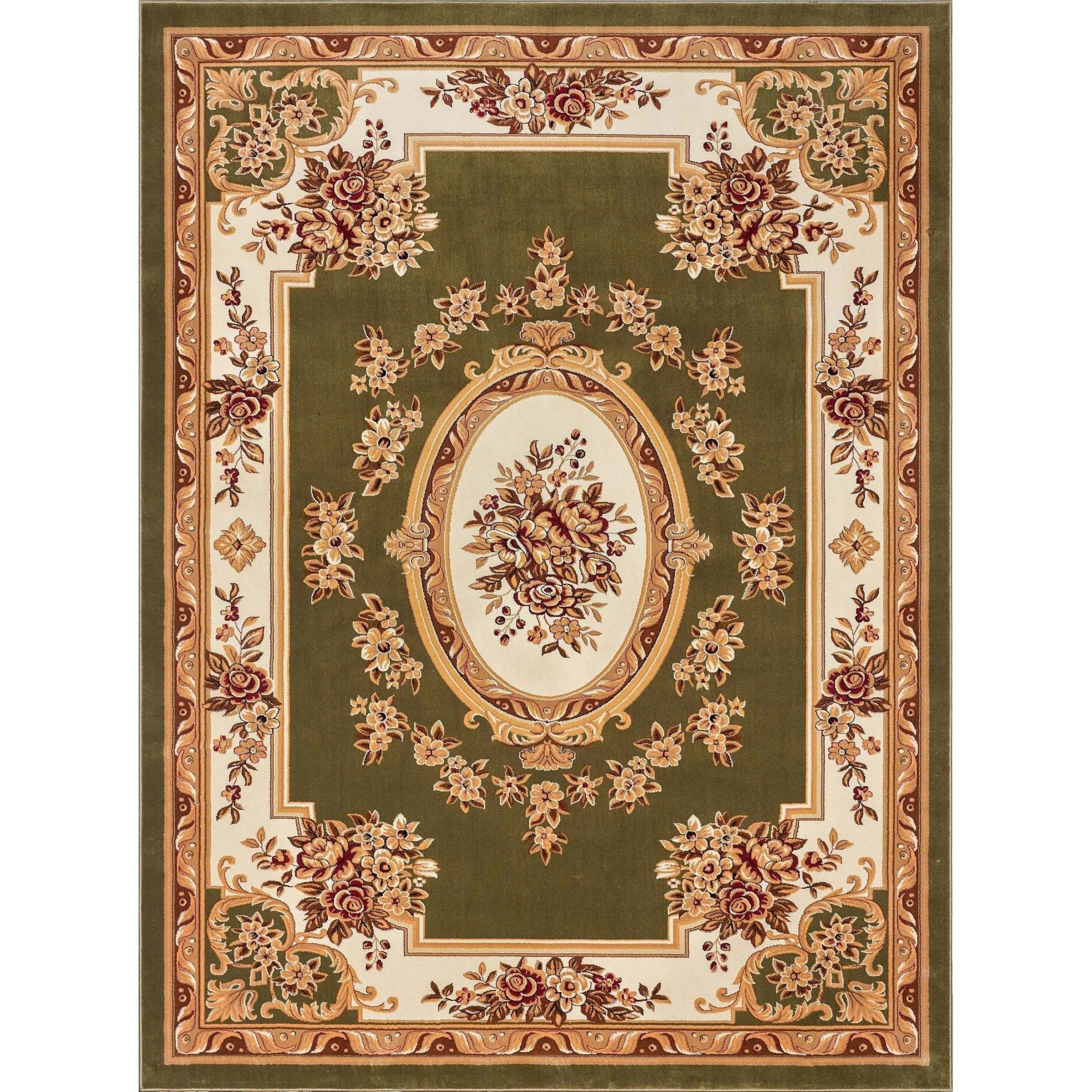 Le Petit Palais Green Traditional Rug Well Woven