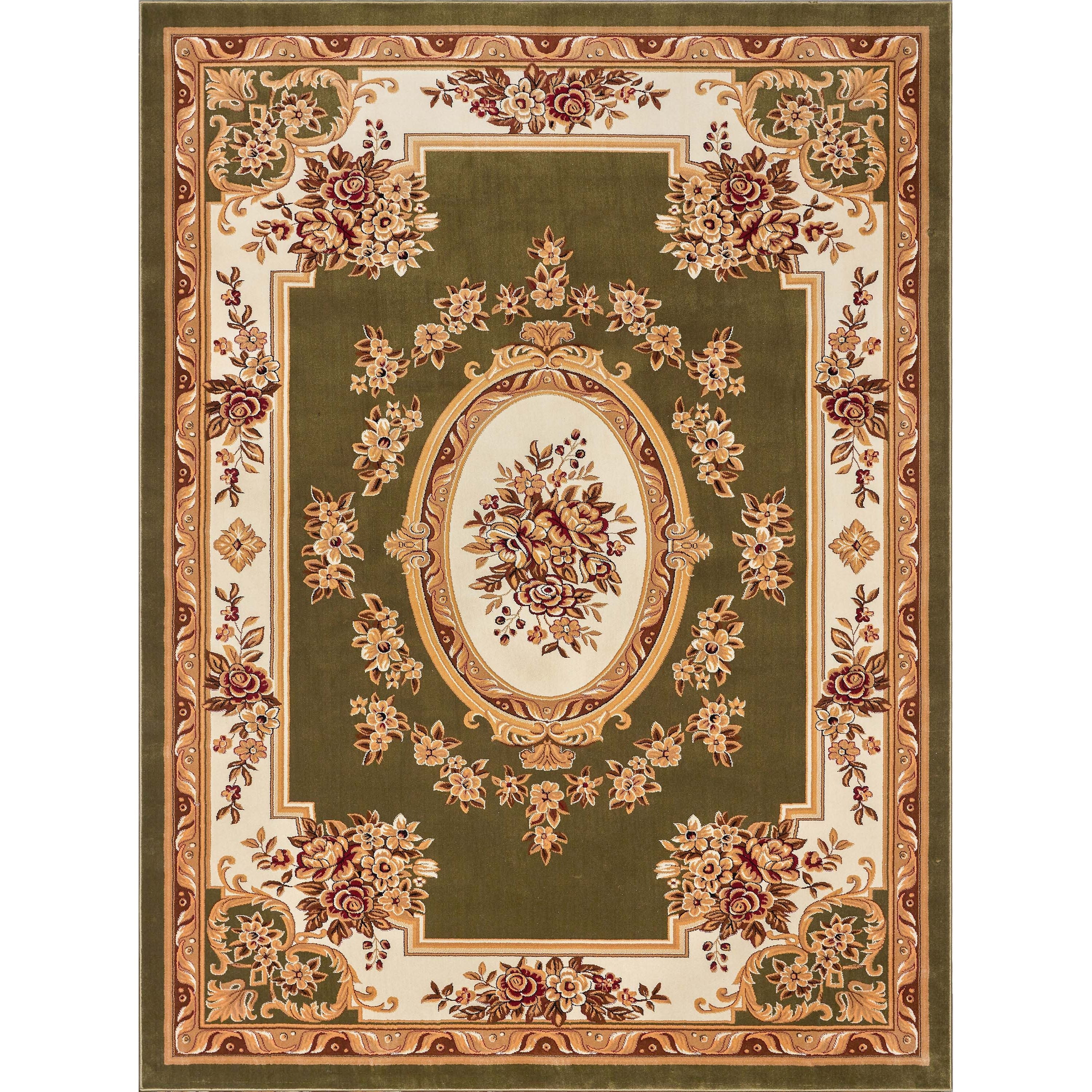 Le Petit Palais Green Traditional Rug