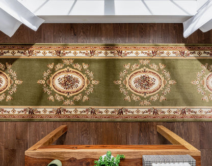 Le Petit Palais Green Traditional Rug Well Woven