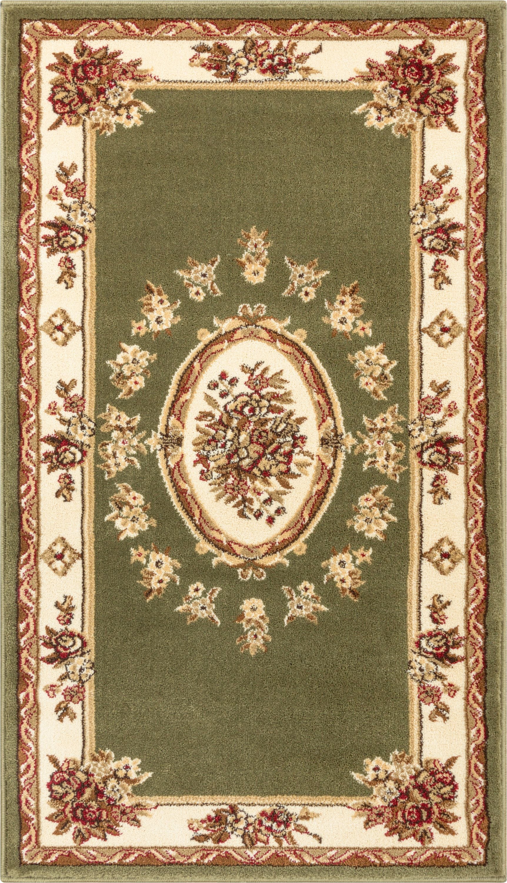 Le Petit Palais Green Traditional Rug