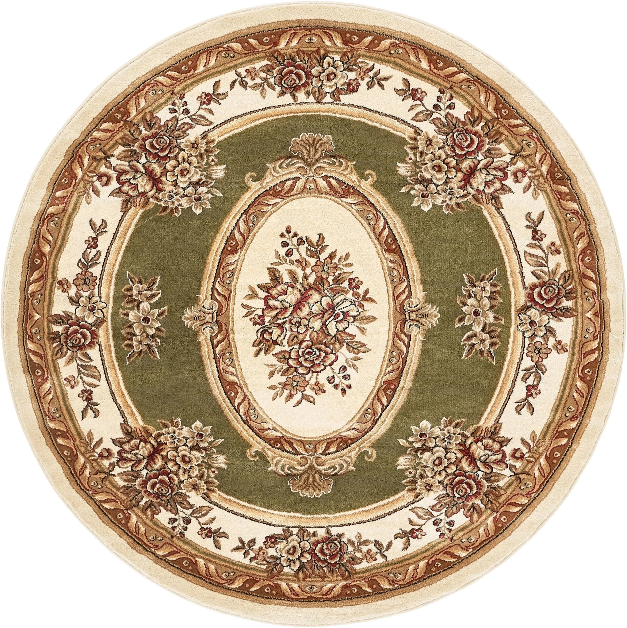 Le Petit Palais Green Traditional Rug Well Woven