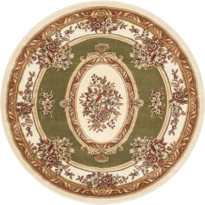 Le Petit Palais Green Traditional Rug Well Woven