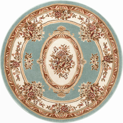 Le Petit Palais Light Blue Traditional Rug Well Woven