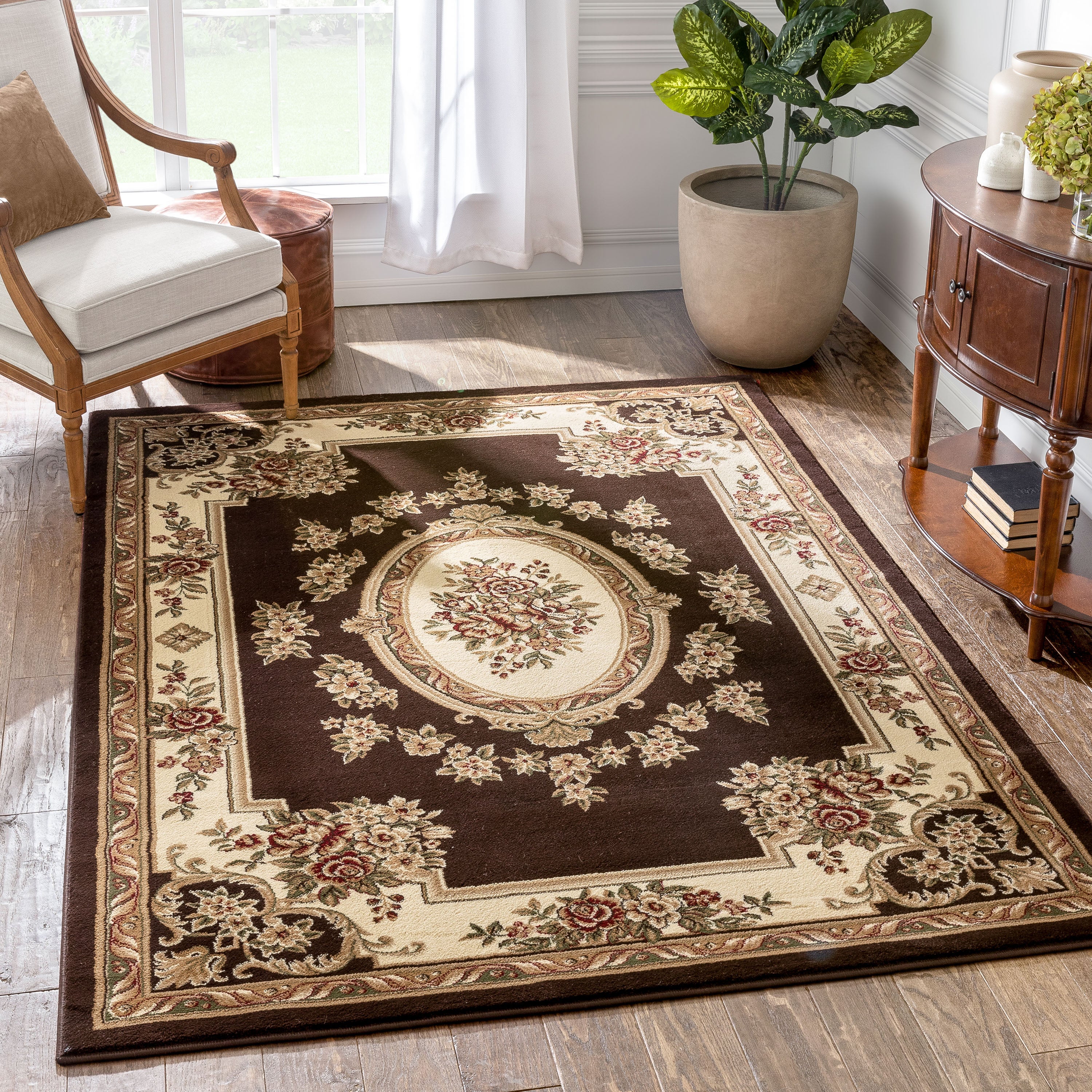 Le Petit Palais Brown Traditional Rug