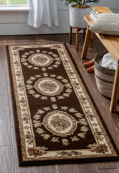 Le Petit Palais Brown Traditional Rug