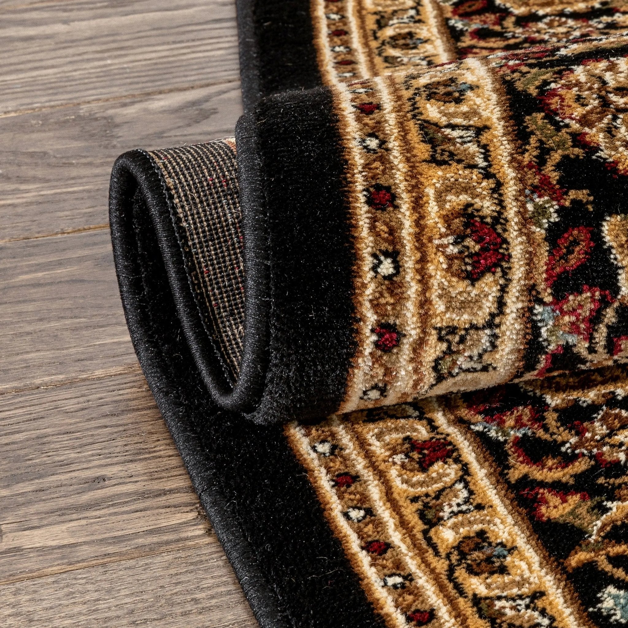 Aviva Black Traditional Rug Well Woven