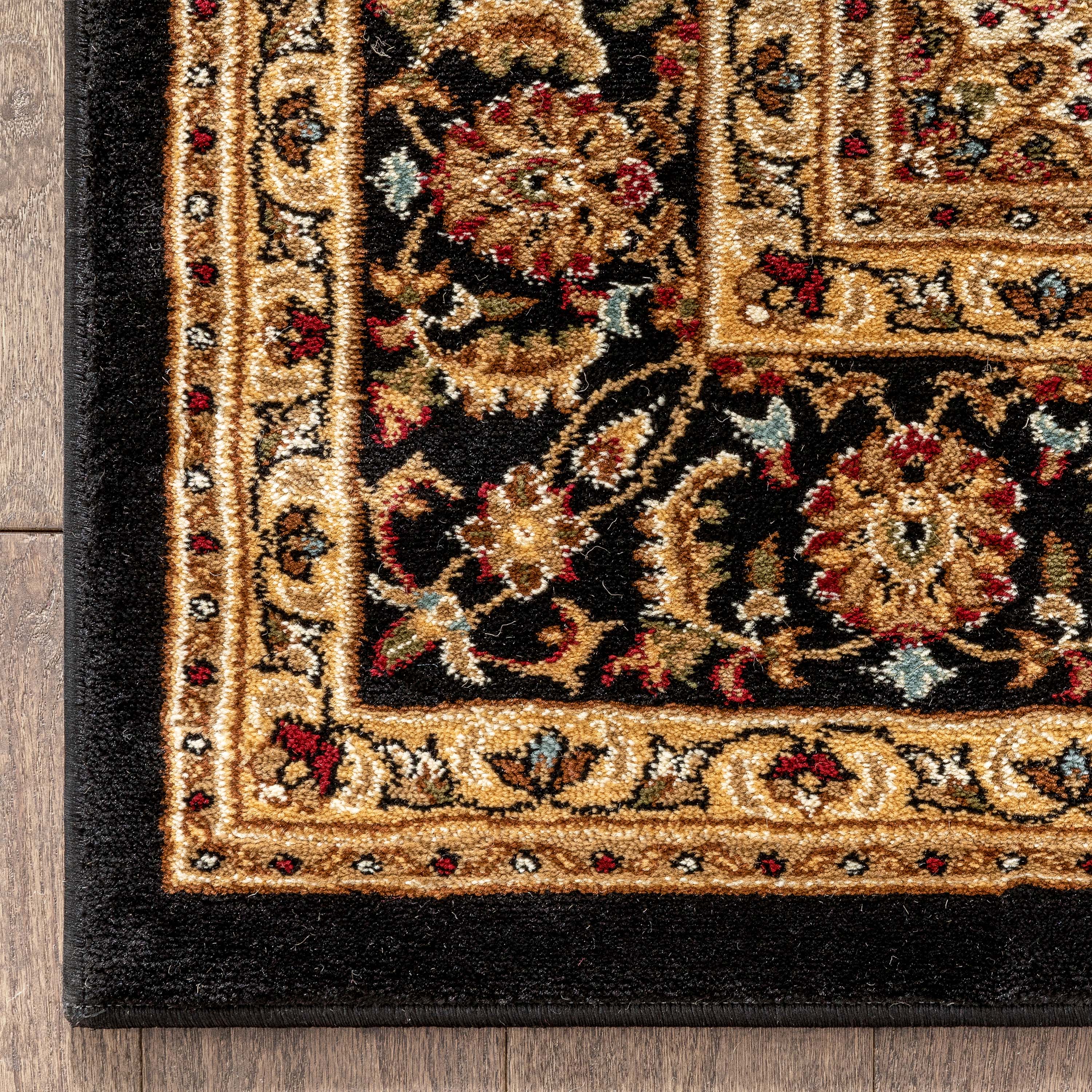 Aviva Black Traditional Rug