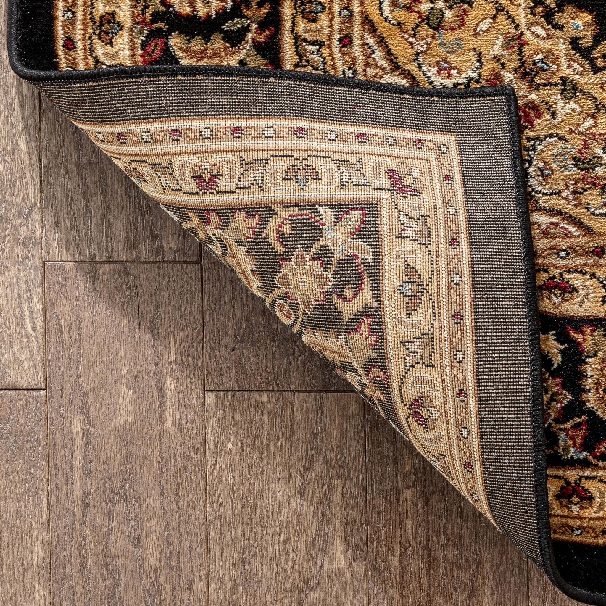 Aviva Black Traditional Rug Well Woven