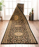 Aviva Custom Size Runner Traditional Black Choose Your Width x Choose Your Length Hallway Runner Rug