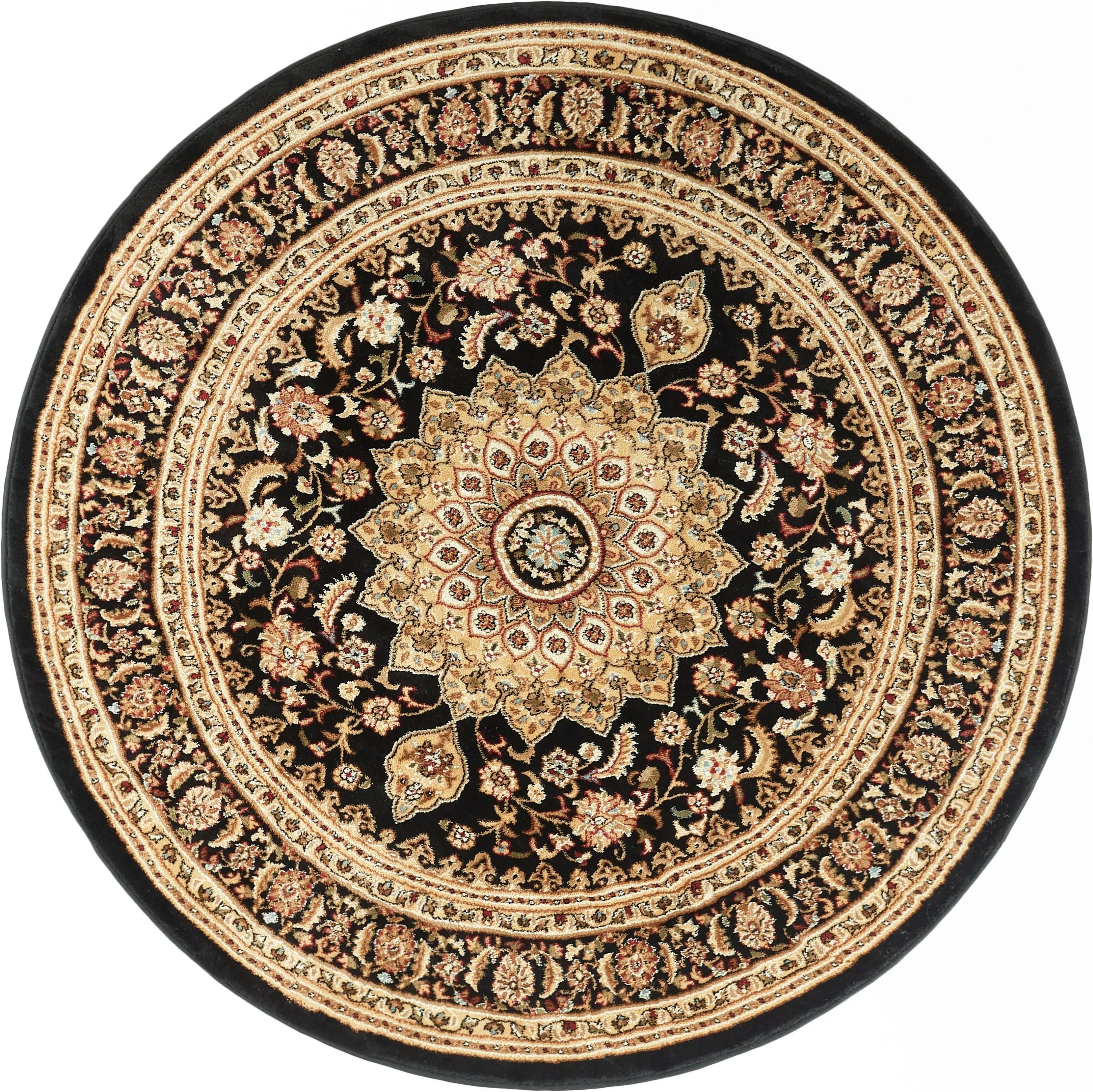 Aviva Black Traditional Rug Well Woven