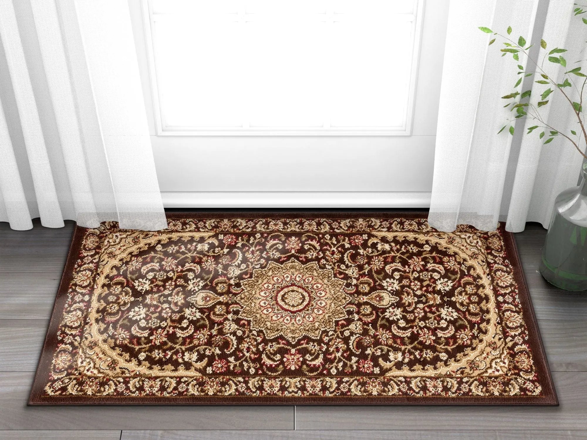 Aviva Brown Traditional Rug Well Woven