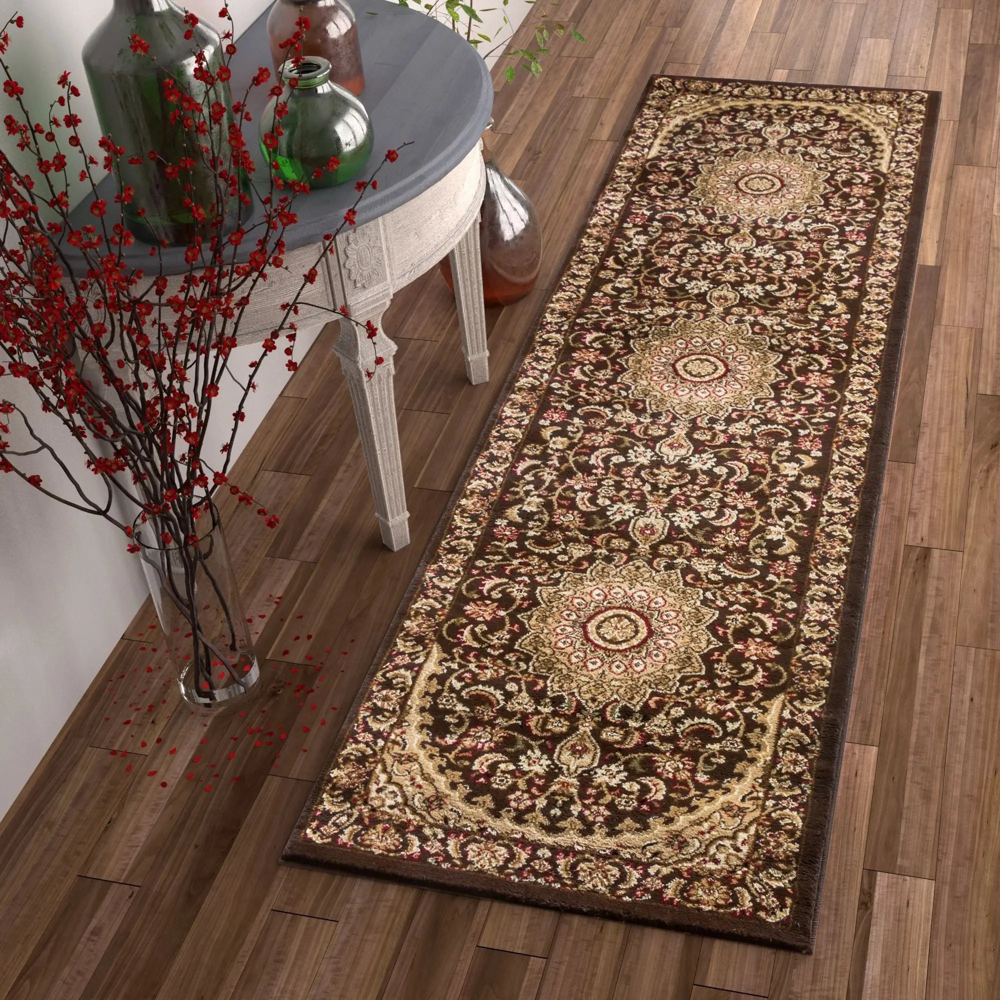Aviva Brown Traditional Rug Well Woven