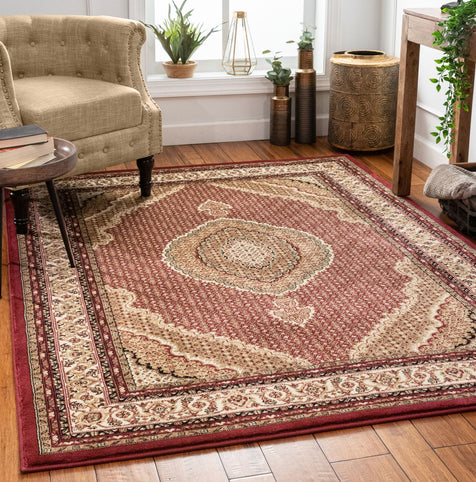 Saffron Red Traditional Rug
