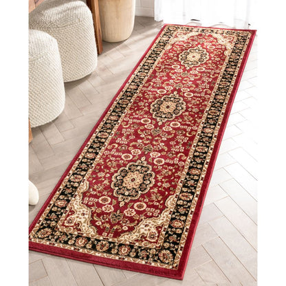 Medallion Kashan Red Traditional Rug