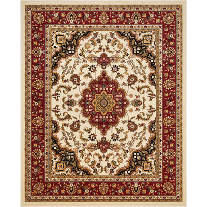 Medallion Kashan Ivory Traditional Rug