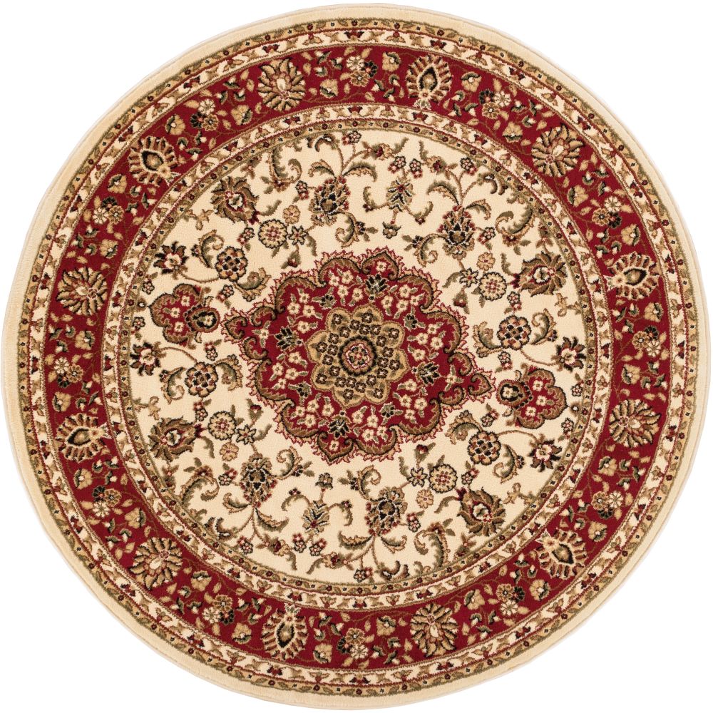 Medallion Kashan Ivory Traditional Rug