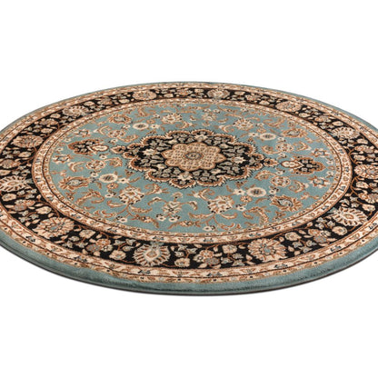 Medallion Kashan Light Blue Traditional Rug