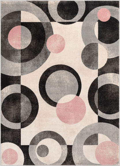 Avi Modern Geometric Grey Blush Rug