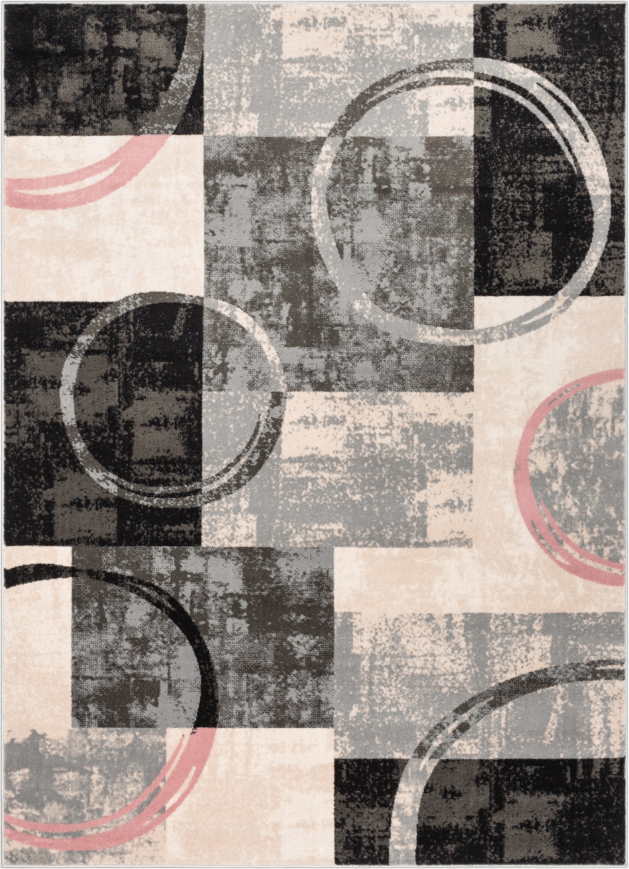 Shai Modern Geometric Grey Blush Rug