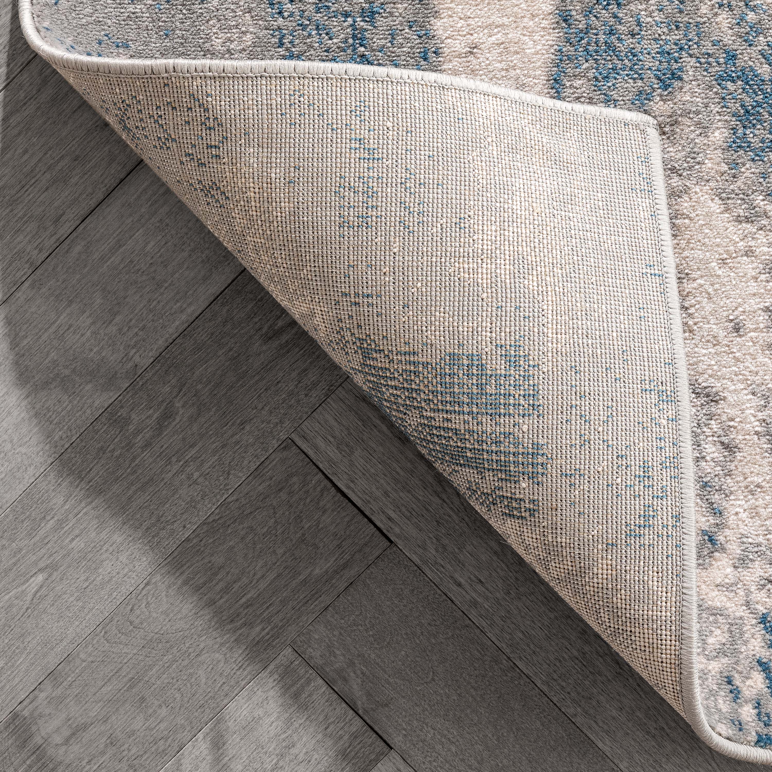 Kalia Modern Abstract Grey Blue Rug