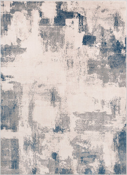 Kalia Modern Abstract Grey Blue Rug