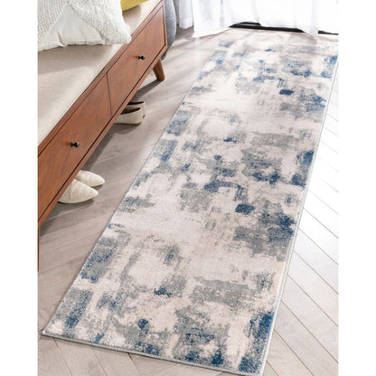 Kalia Modern Abstract Grey Blue Rug