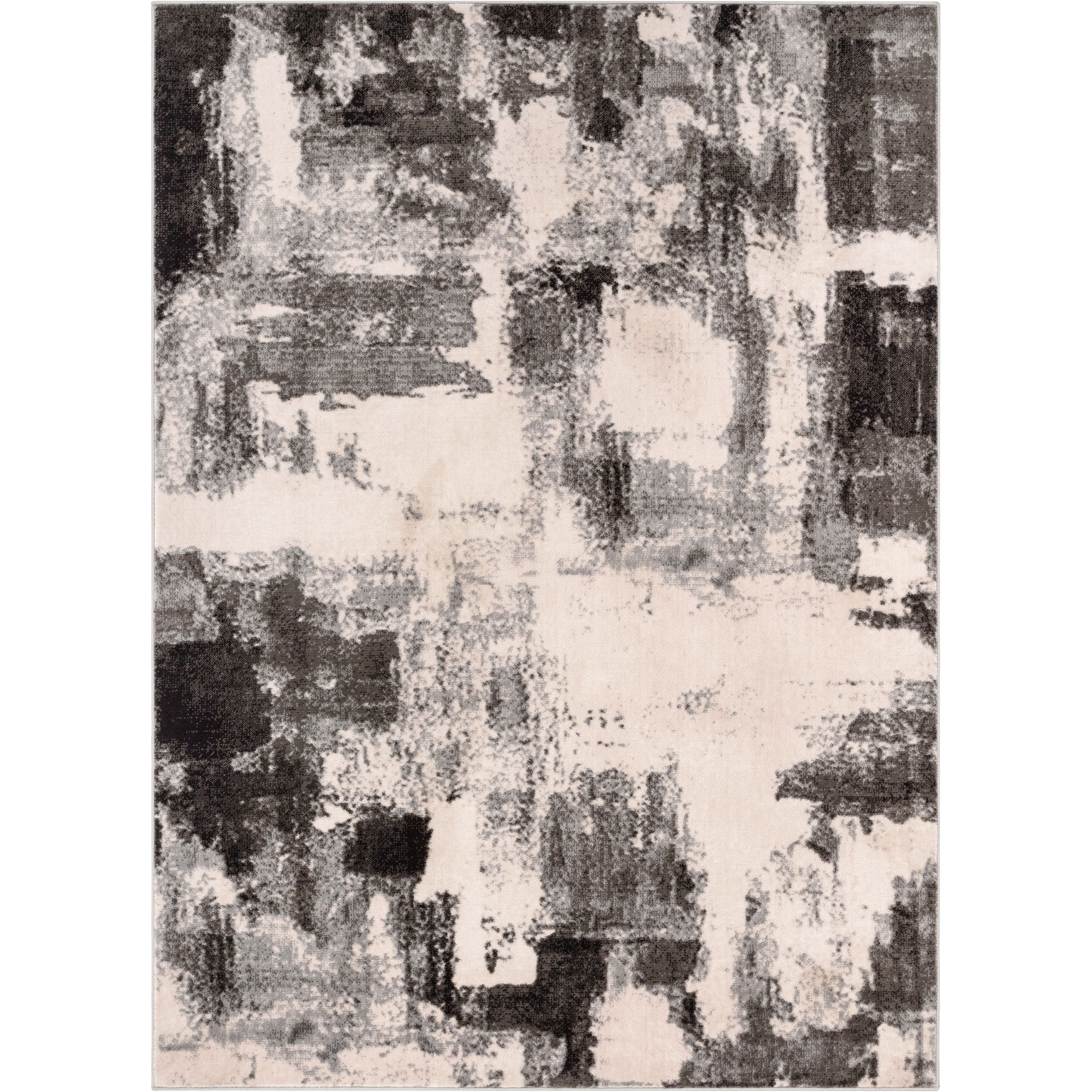 Kalia Modern Abstract Grey Black Rug