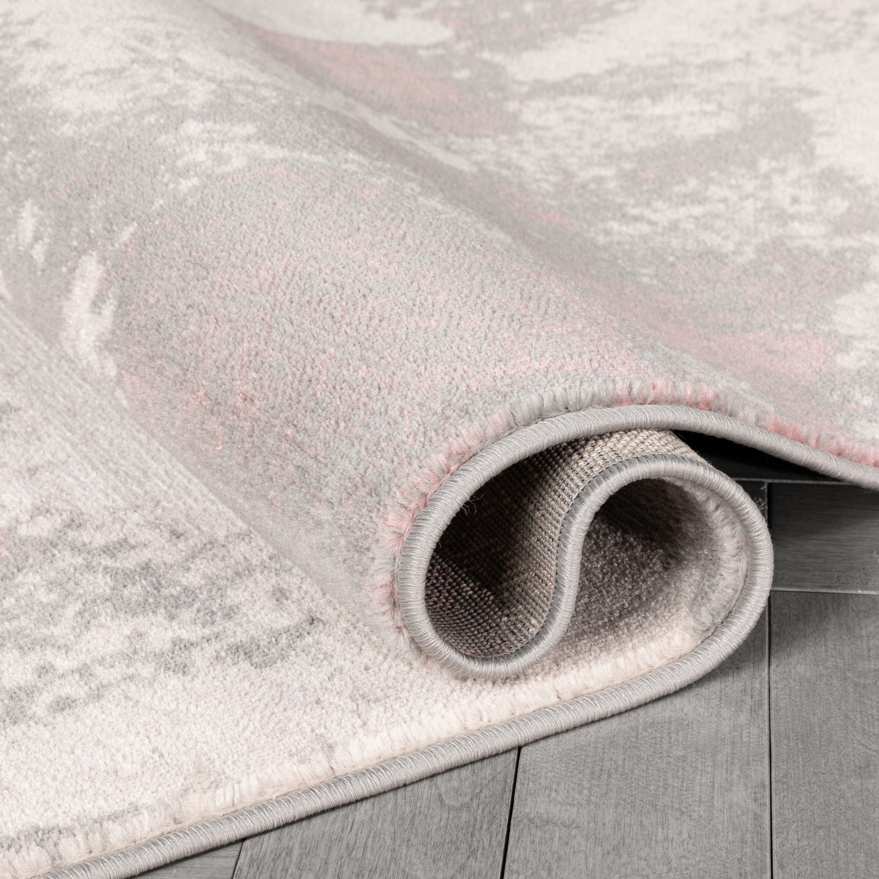 Kalia Modern Abstract Grey Blush Rug