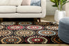 Orchid Fields Black Contemporary Rug