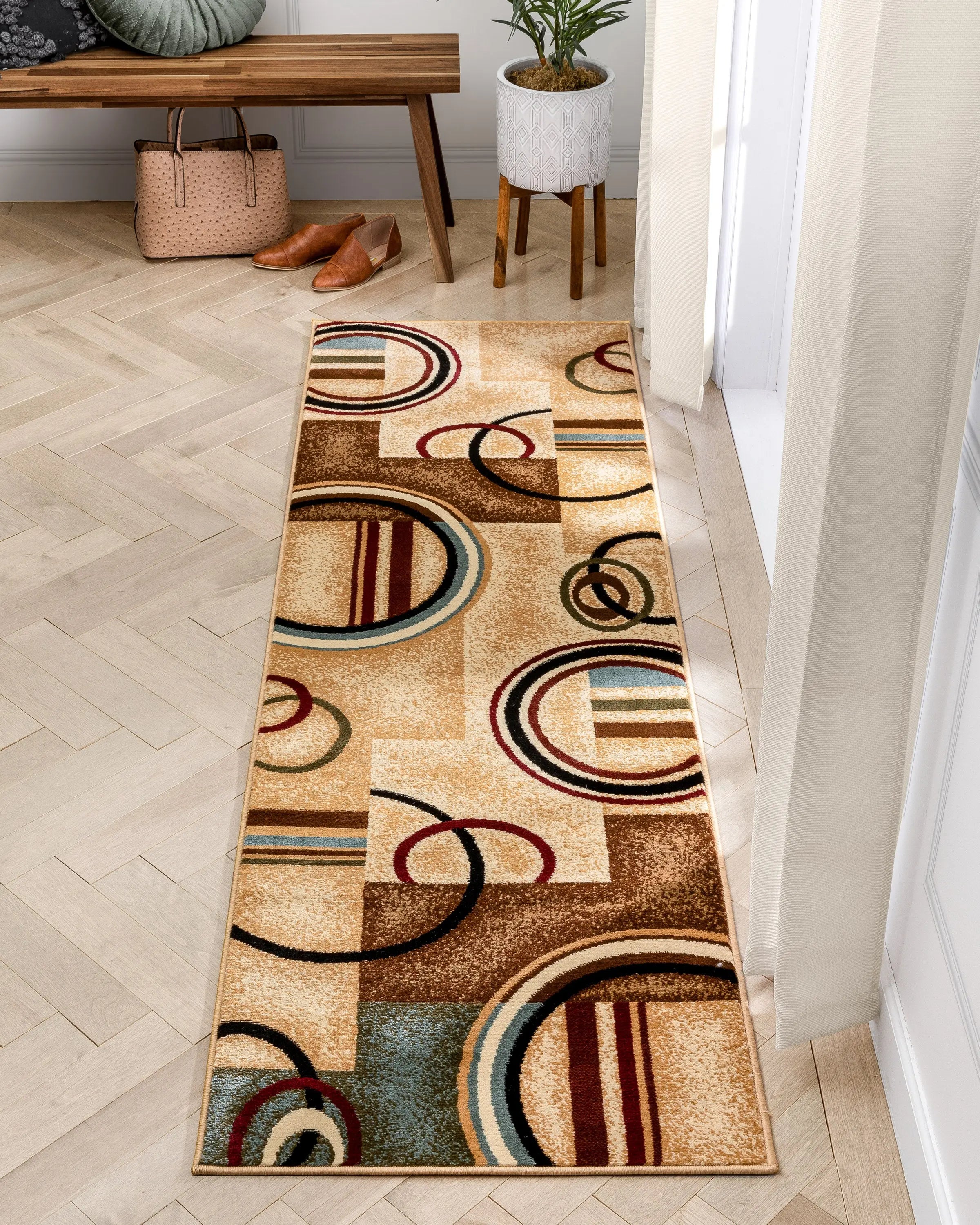 Arcs & Shapes Ivory Modern Rug Well Woven