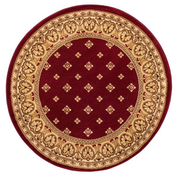 Hudson Terrace Red Traditional Round Rug