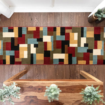 River Custom Size Runner Modern Red 27 Inch Wide x Choose Your Length Hallway Runner Rug Well Woven
