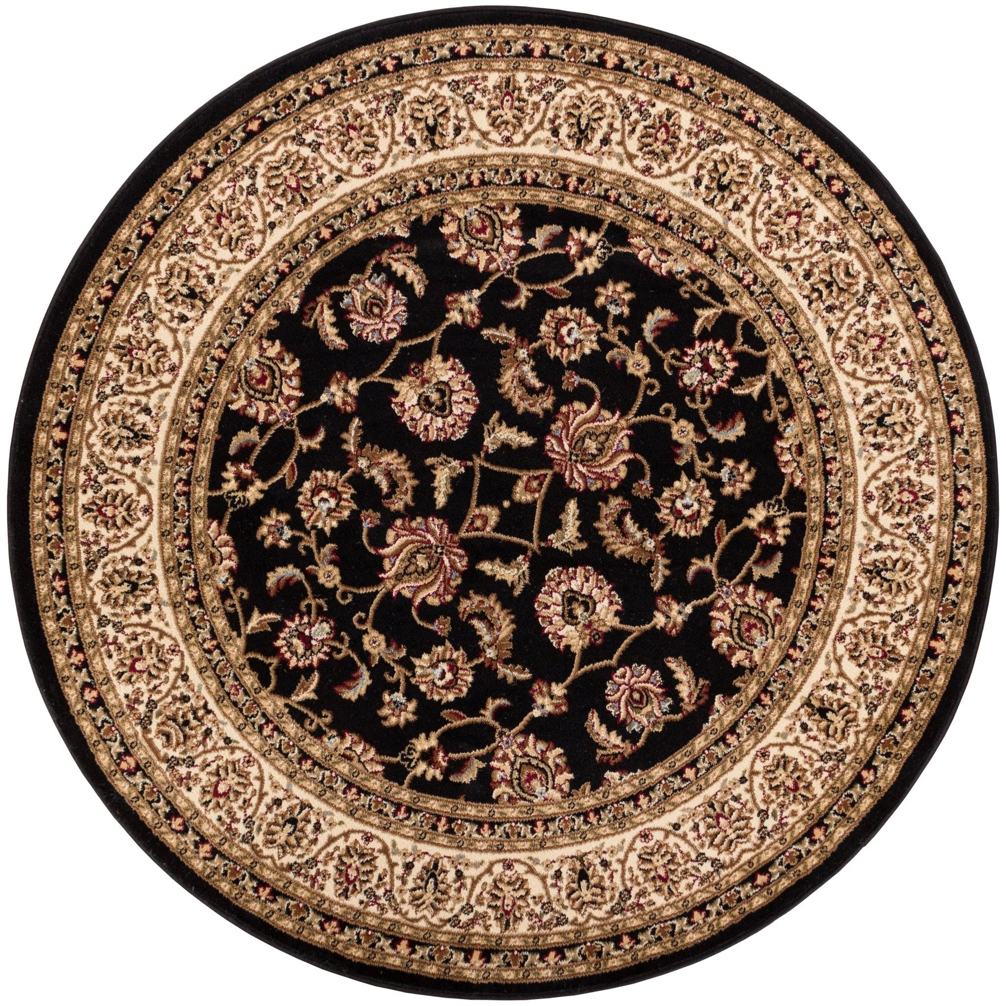 Sarouk Black Traditional Rug Well Woven