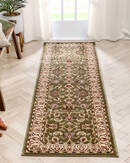 Sarouk Green Traditional Rug