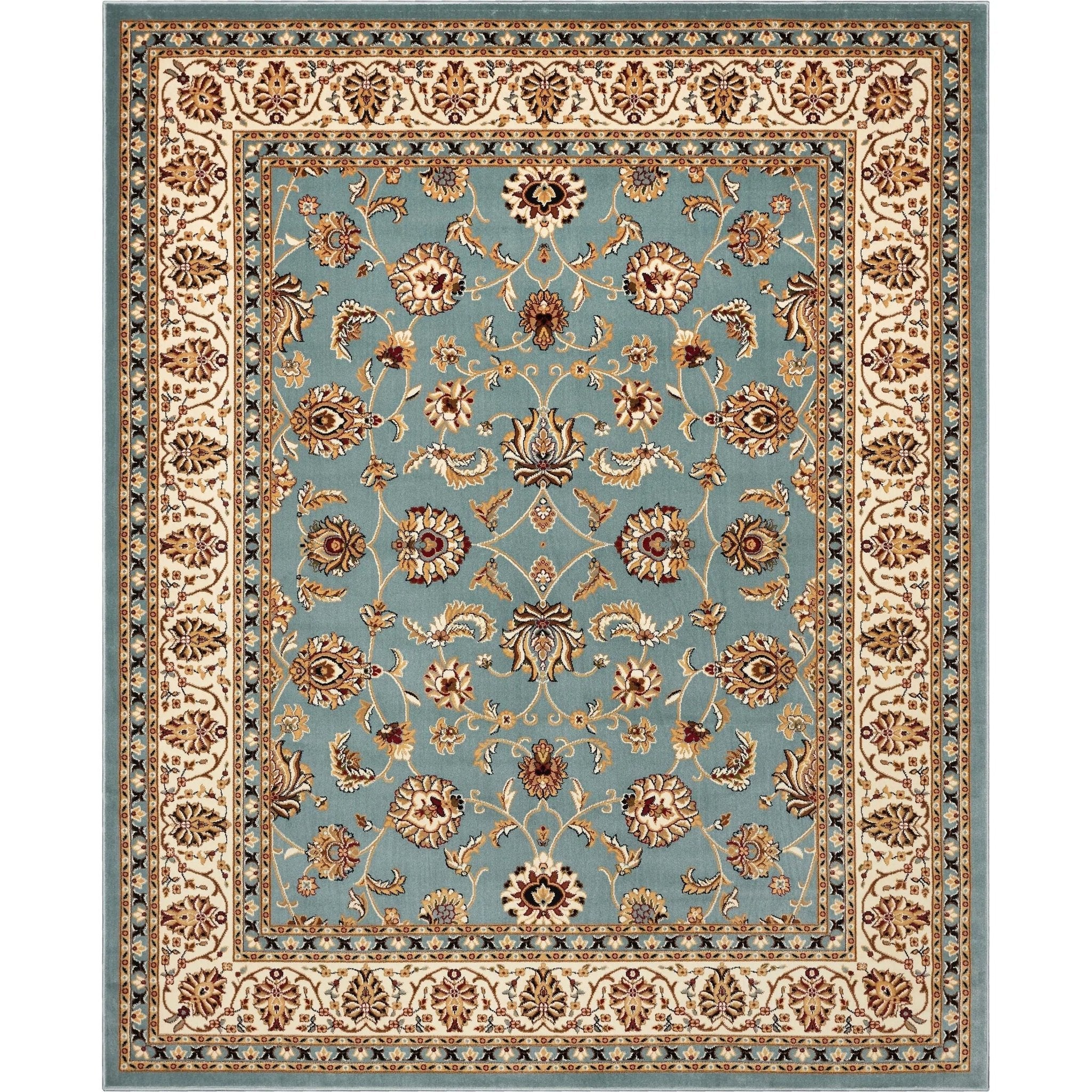 Sarouk Light Blue Traditional Rug Well Woven