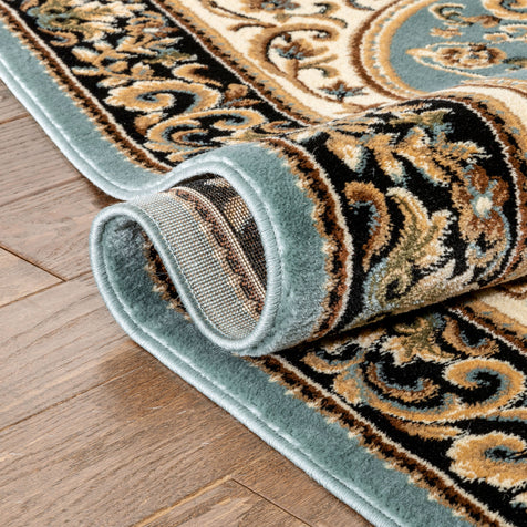 Casbah Traditional Oriental Medallion Persian Blue Rug