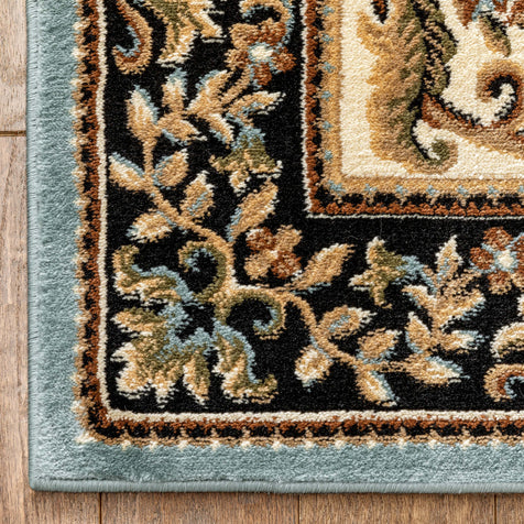 Casbah Traditional Oriental Medallion Persian Blue Rug