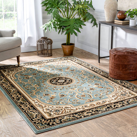 Casbah Traditional Oriental Medallion Persian Blue Rug