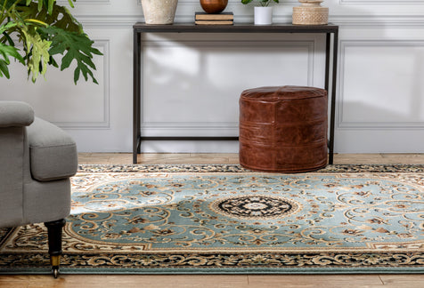 Casbah Traditional Oriental Medallion Persian Blue Rug