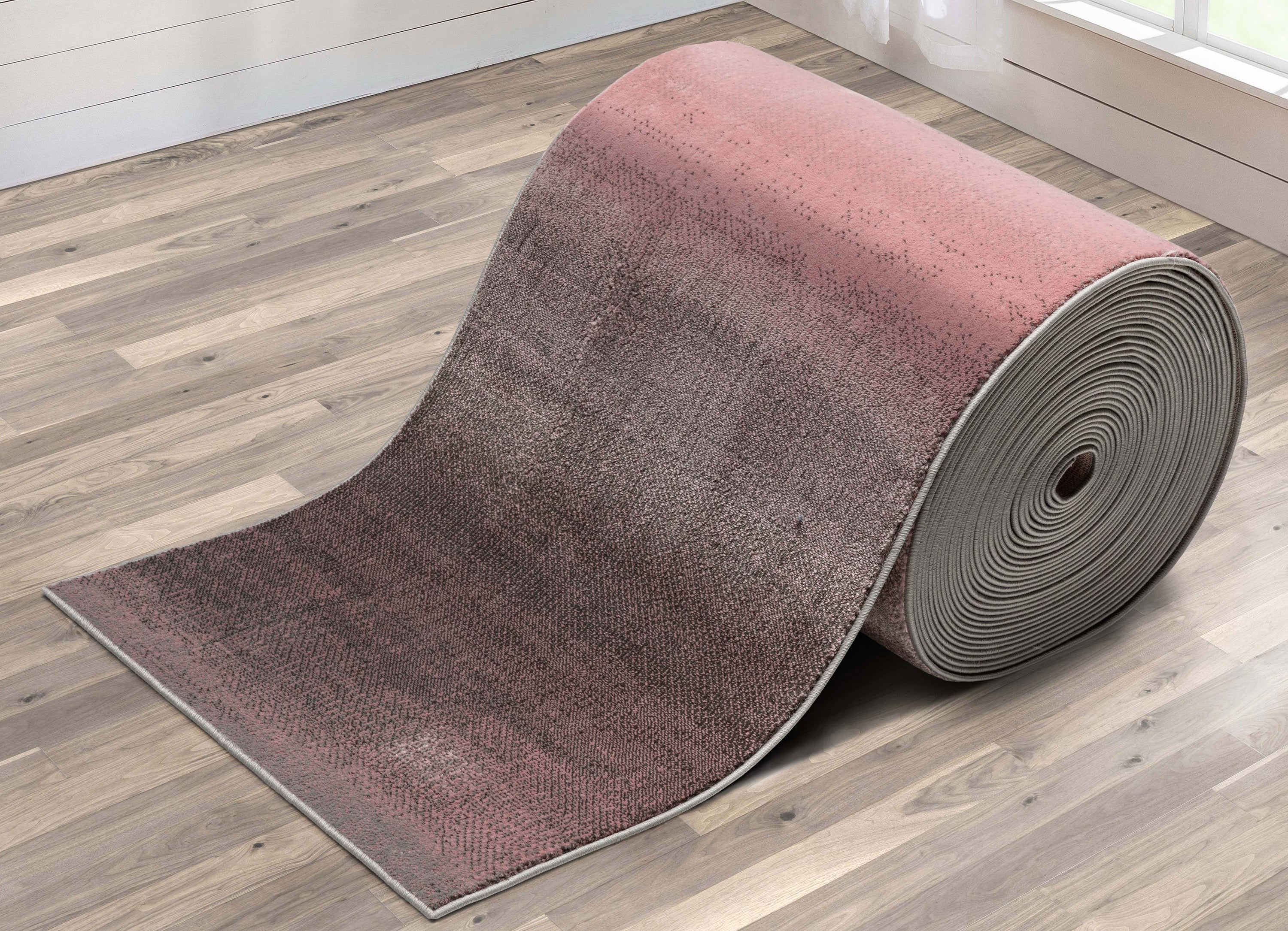 Custom Size Runner Emine Abstract Ombre Modern Blush 27 Inch Wide x Choose Your Length Hallway Runner Rug