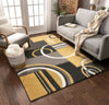 Galaxy Waves Gold Modern Rug