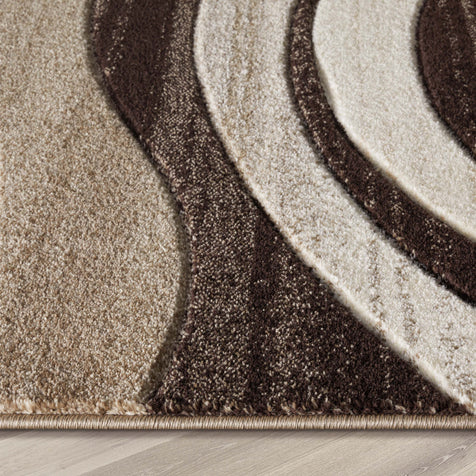 Whirlwind Brown Modern Rug